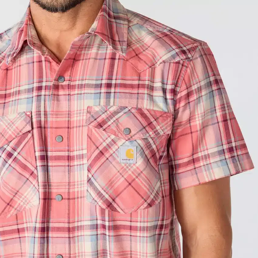 Camisa de cuadros de manguitos cortos de corte holgado Montana Bozeman para hombre