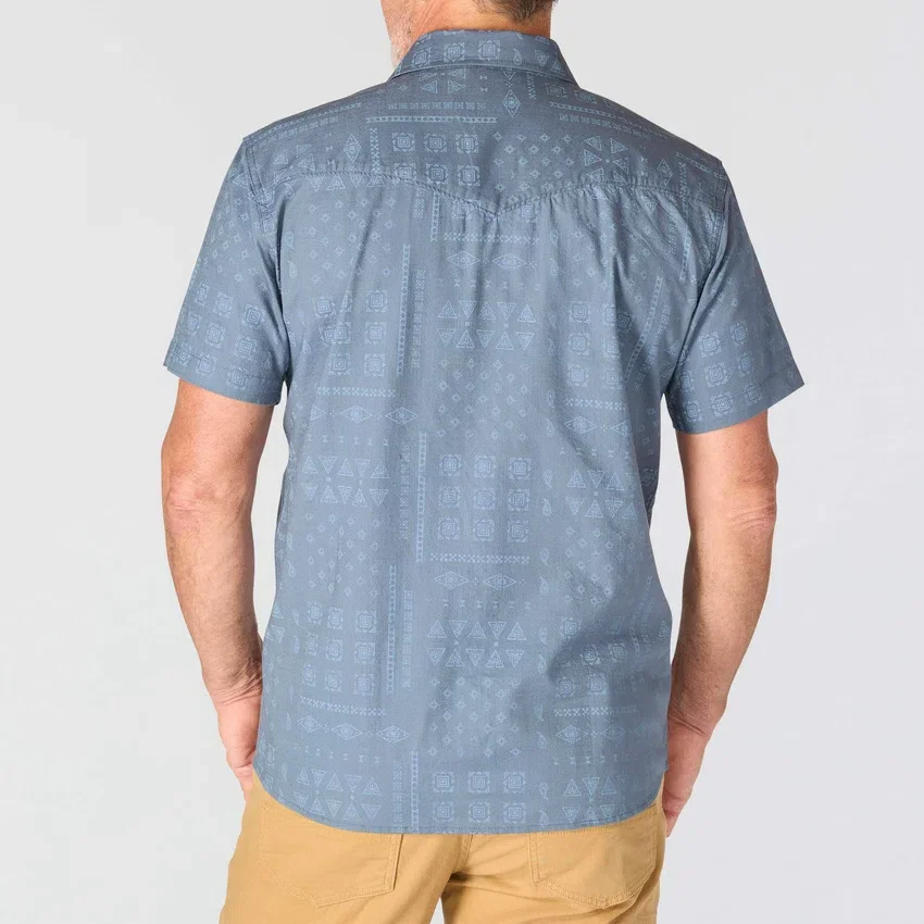 Camisa de cuadros de manguitos cortos de corte holgado Montana Bozeman para hombre