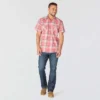 Camisa de cuadros de manguitos cortos de corte holgado Montana Bozeman para hombre