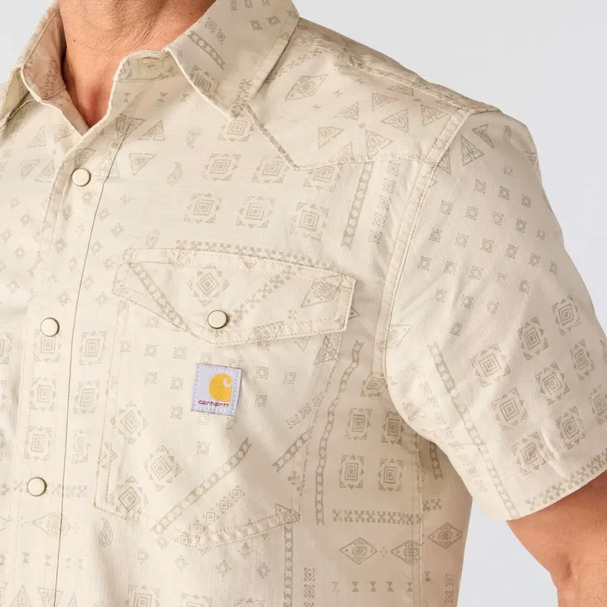 Camisa de cuadros de manguitos cortos de corte holgado Montana Bozeman para hombre