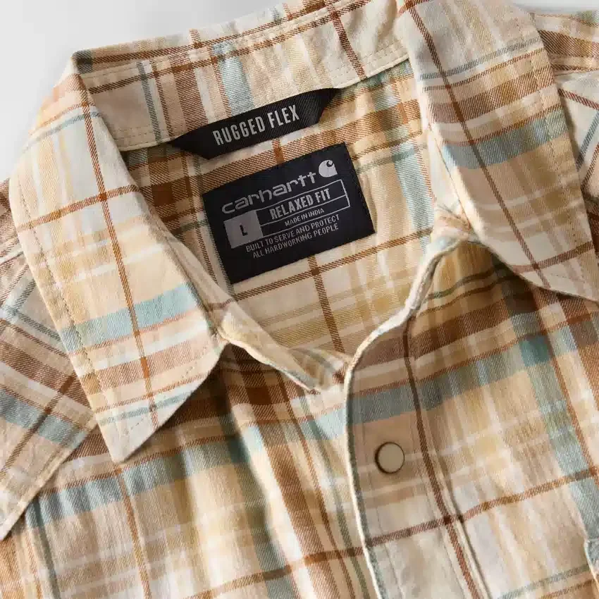 Camisa de cuadros de manguitos cortos de corte holgado Montana Bozeman para hombre
