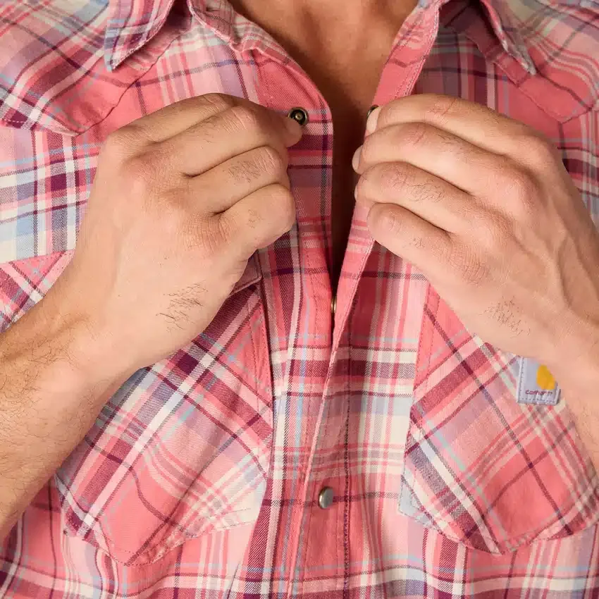 Camisa de cuadros de manguitos cortos de corte holgado Montana Bozeman para hombre