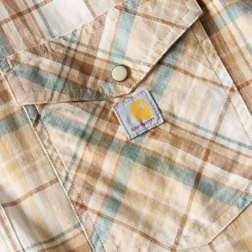 Camisa de cuadros de manguitos cortos de corte holgado Montana Bozeman para hombre
