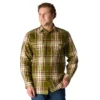 Camisa de franela a cuadros de manguitos largos, de corte holgado y tejido grueso