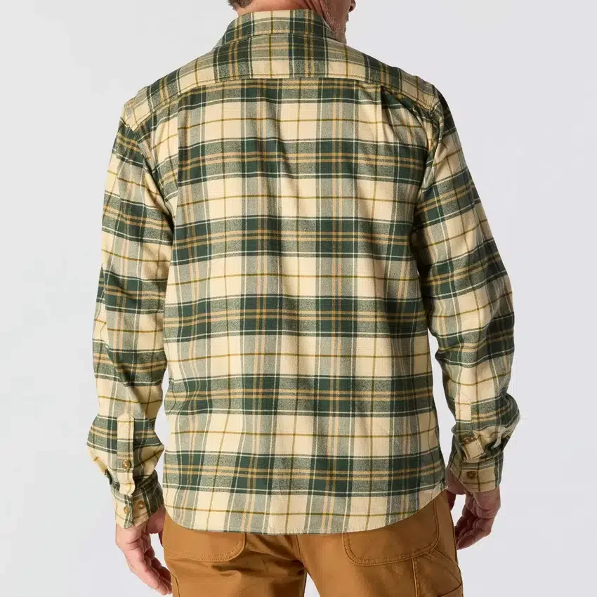Camisa de franela a cuadros de manguitos largos, de peso medio y corte holgado Rugged Flex™