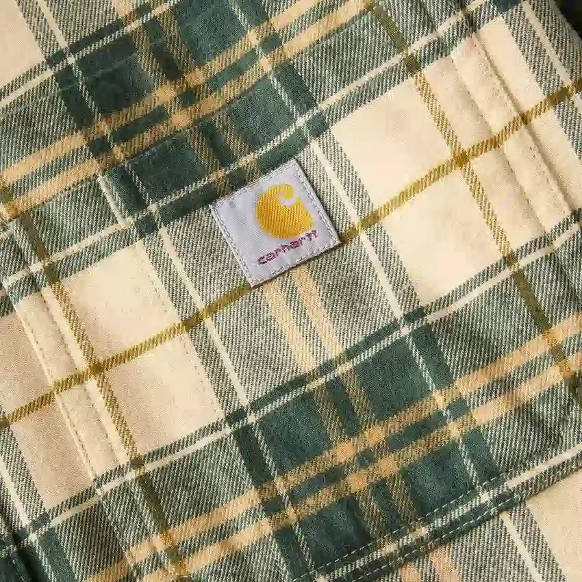 Camisa de franela a cuadros de manguitos largos, de peso medio y corte holgado Rugged Flex™