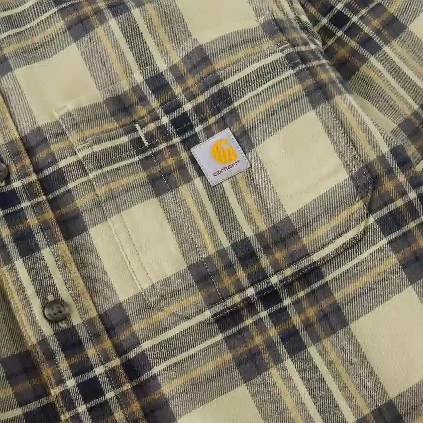 Camisa de franela a cuadros de manguitos largos, de peso medio y corte holgado Rugged Flex™