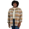 Camisa de franela de manguitos largos de corte holgado para mujer de la serie Tencel™ Fiber