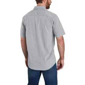 Camisa de manguitos cortos de chambray Force Sun Defender™ para hombre, corte holgado – Camisas con protección solar