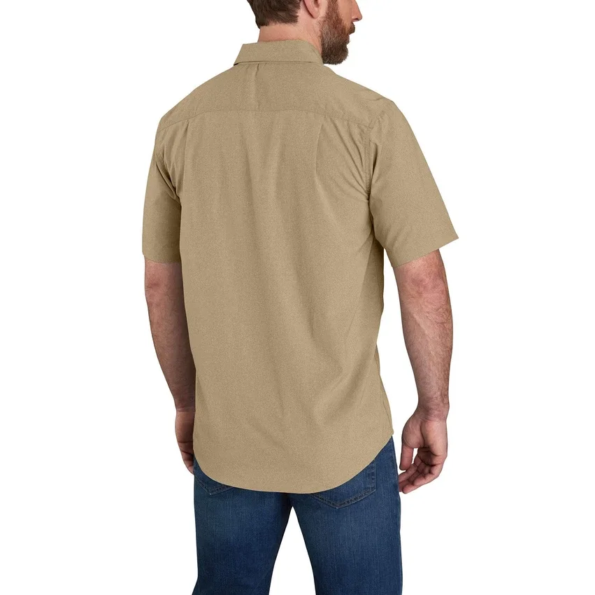 Camisa de manguitos cortos de chambray Force Sun Defender™ para hombre, corte holgado - Camisas con protección solar