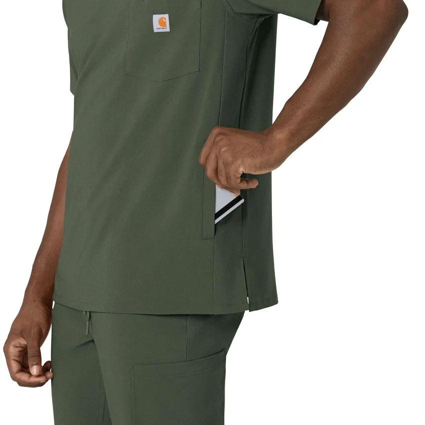 Camisa de trabajo con cuello en V para hombre Force Cross-Flex