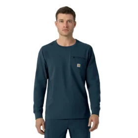 Camisa médica de manguitos largos con cuello redondo Force Cross-Flex