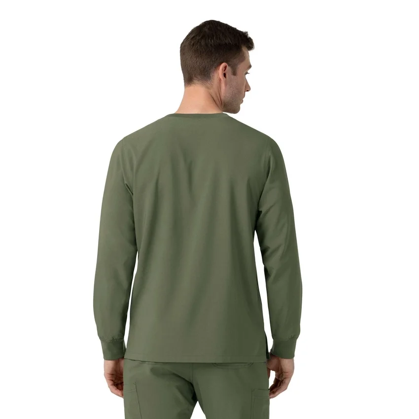 Camisa médica de manguitos largos con cuello redondo Force Cross-Flex