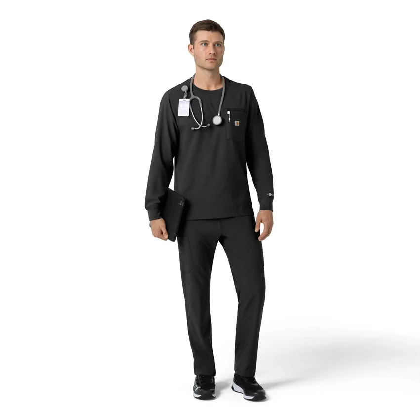Camisa médica de manguitos largos con cuello redondo Force Cross-Flex