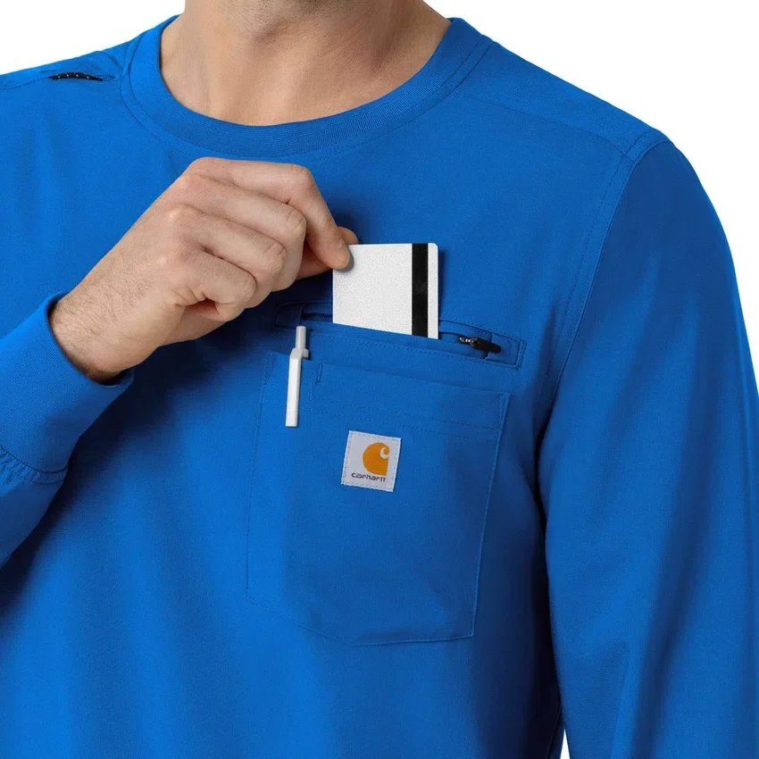 Camisa médica de manguitos largos con cuello redondo Force Cross-Flex