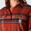 Camisas a cuadros de corte holgado de la serie de fibra Tencel™ para mujer