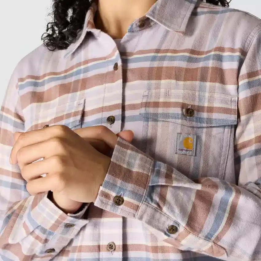 Camisas a cuadros de corte holgado de la serie de fibra Tencel™ para mujer