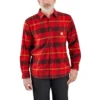 Camisas de franela de peso medio, con manguitos largos y estampado a cuadros, de corte holgado Rugged Flex®