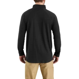 Camisas de manga larga para hombre Force con cremallera de un cuarto y tejido que absorbe la humedad