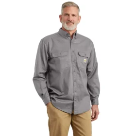 Camisas de manguitos largos de sarga de corte holgado para hombre