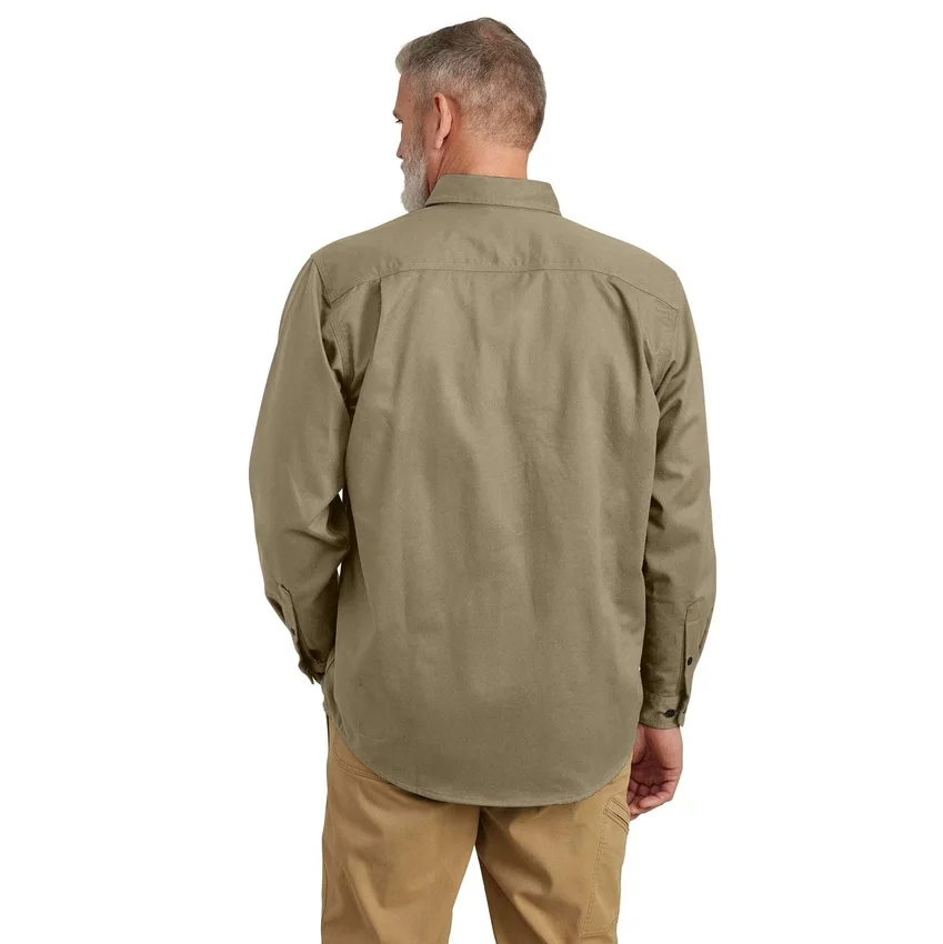 Camisas de manguitos largos de sarga de corte holgado para hombre