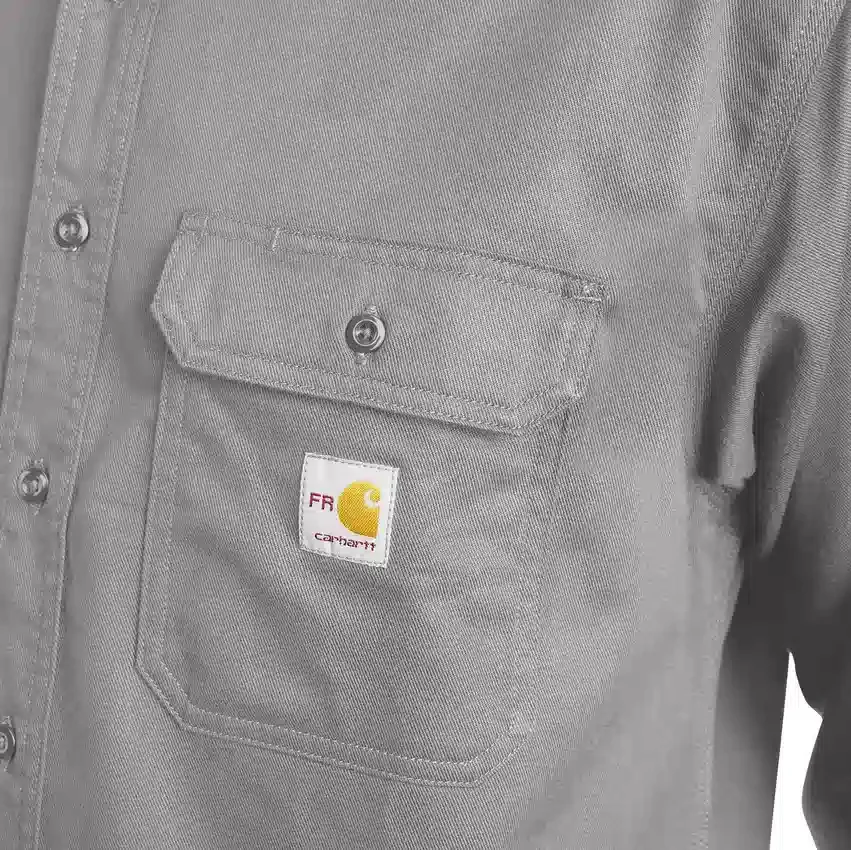 Camisas de manguitos largos de sarga de corte holgado para hombre