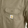 Camisas de manguitos largos de sarga de corte holgado para hombre