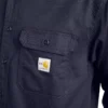 Camisas de manguitos largos de sarga de corte holgado para hombre
