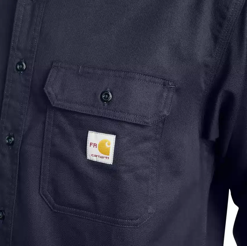 Camisas de manguitos largos de sarga de corte holgado para hombre