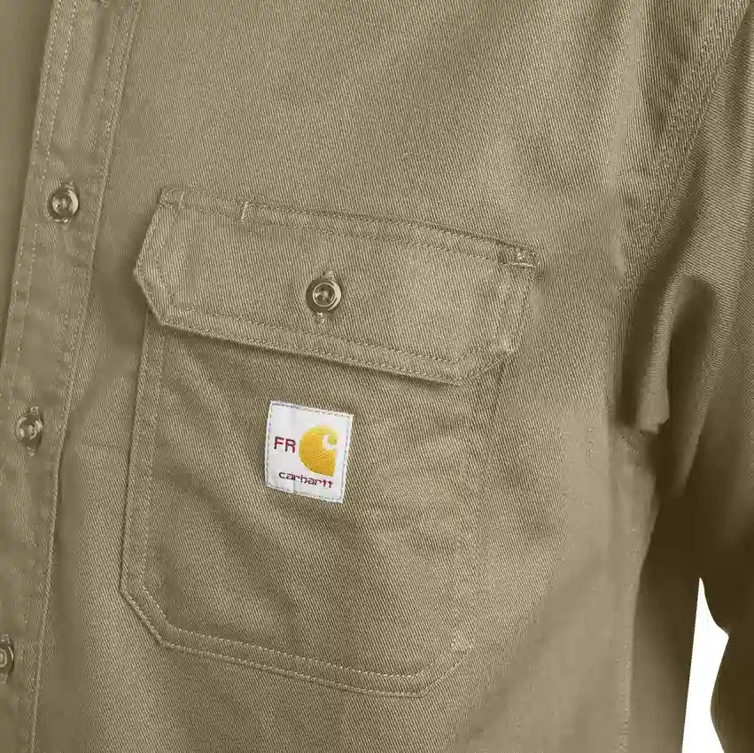 Camisas de manguitos largos de sarga de corte holgado para hombre