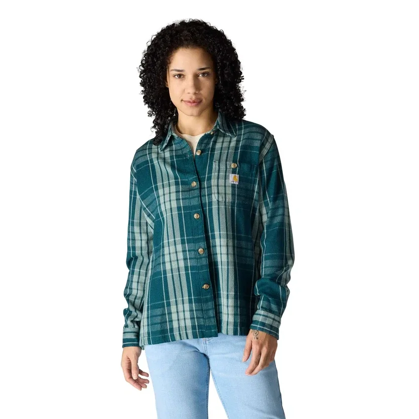 Camisas de mujer de la serie Tencel™ Fiber, de corte holgado y tejido de sarga a cuadros