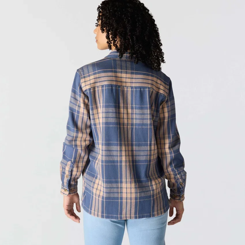 Camisas de mujer de la serie Tencel™ Fiber, de corte holgado y tejido de sarga a cuadros