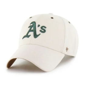 Camiseta de béisbol de los Athletics de 1947, sin teñir, modelo «Gorras Clean Up»