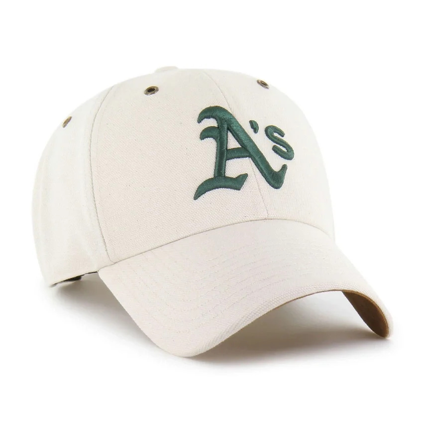 Camiseta de béisbol de los Athletics de 1947, sin teñir, modelo «Gorras Clean Up»