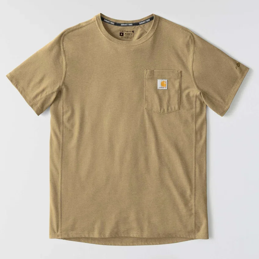 Camiseta de hombre Force de corte holgado con bolsillos y tecnología de absorción de la humedad