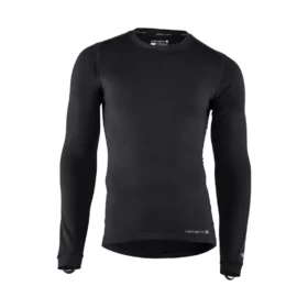 Camiseta de jerséu de cuello redondo Force, capa base elástica de peso pesado