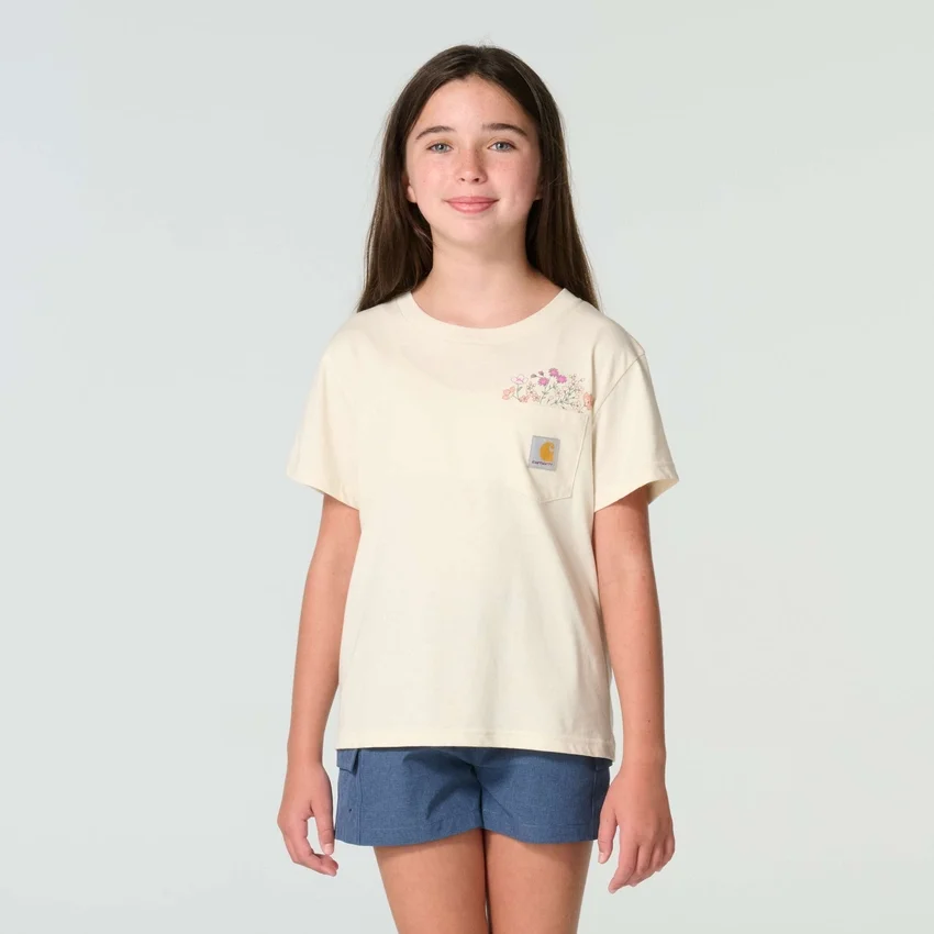 Camiseta de manguitos cortos con bolsillo tipo «Garden» para niña (niños pequeños/niños/jóvenes)