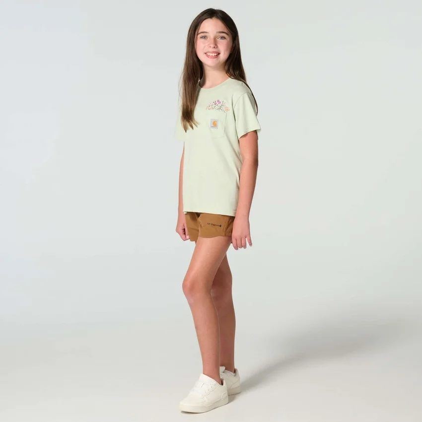 Camiseta de manguitos cortos con bolsillo tipo «Garden» para niña (niños pequeños/niños/jóvenes)