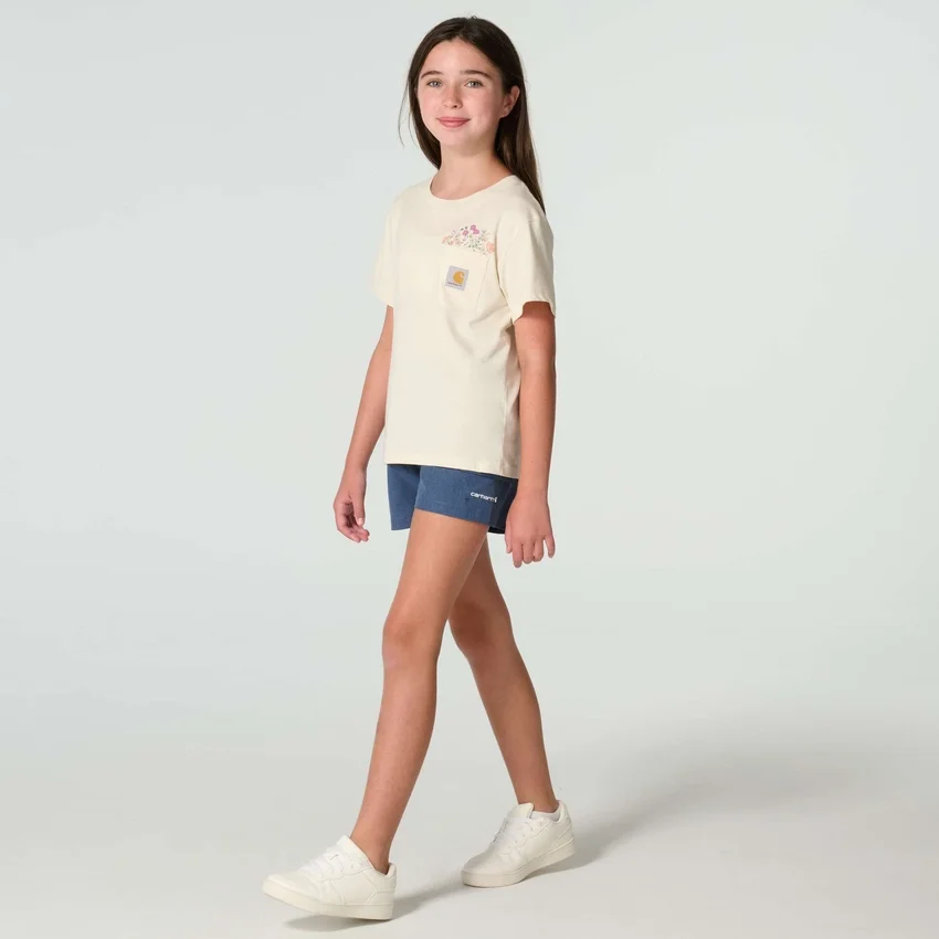 Camiseta de manguitos cortos con bolsillo tipo «Garden» para niña (niños pequeños/niños/jóvenes)