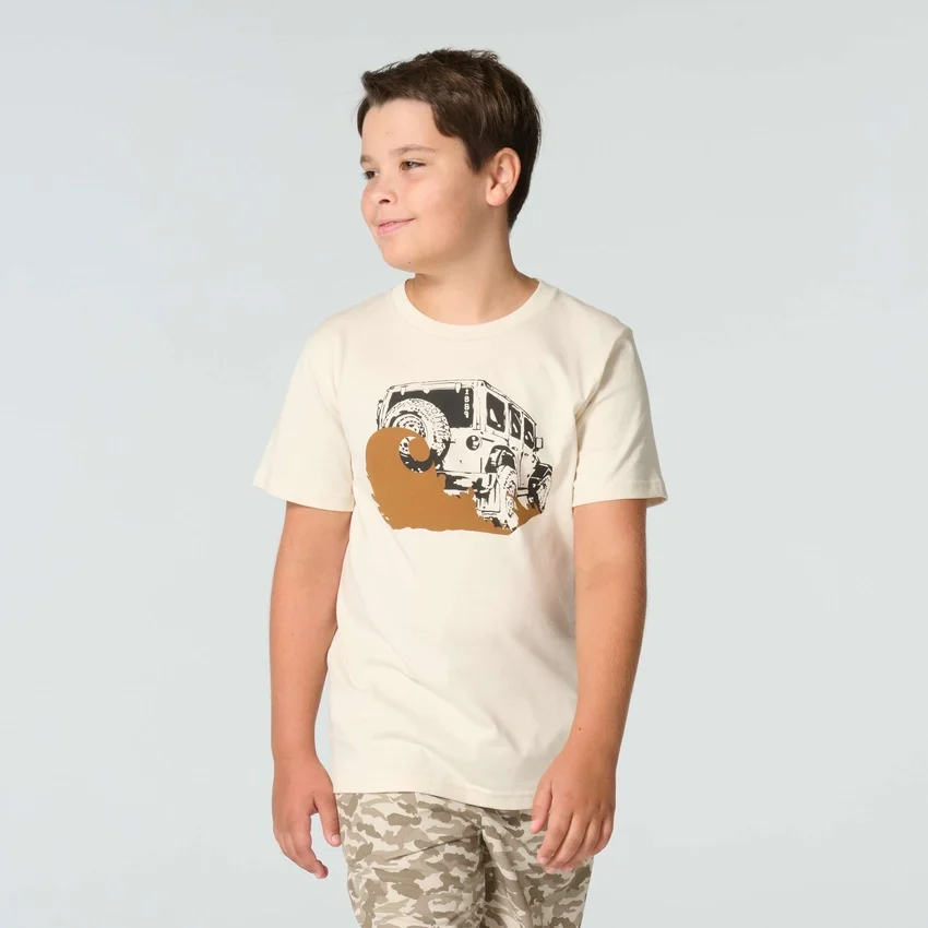 Camiseta de manguitos cortos con motivos de vehículos para niño (niños pequeños/niños/jóvenes)