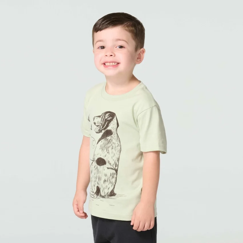 Camiseta de manguitos cortos con perros para niño (niños pequeños/niños)