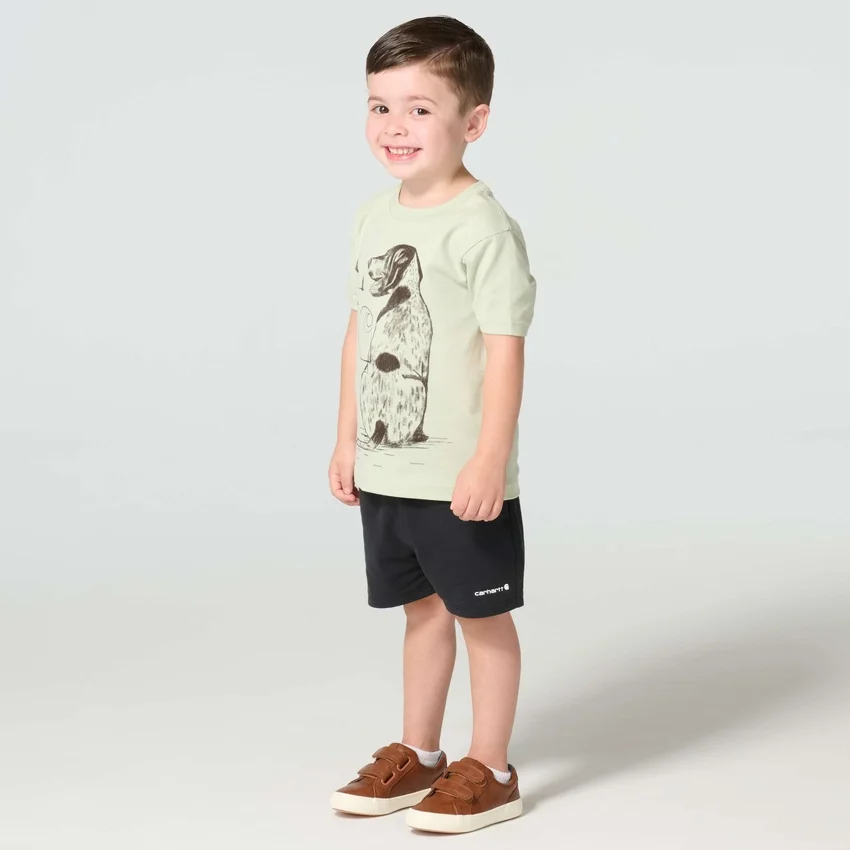 Camiseta de manguitos cortos con perros para niño (niños pequeños/niños)