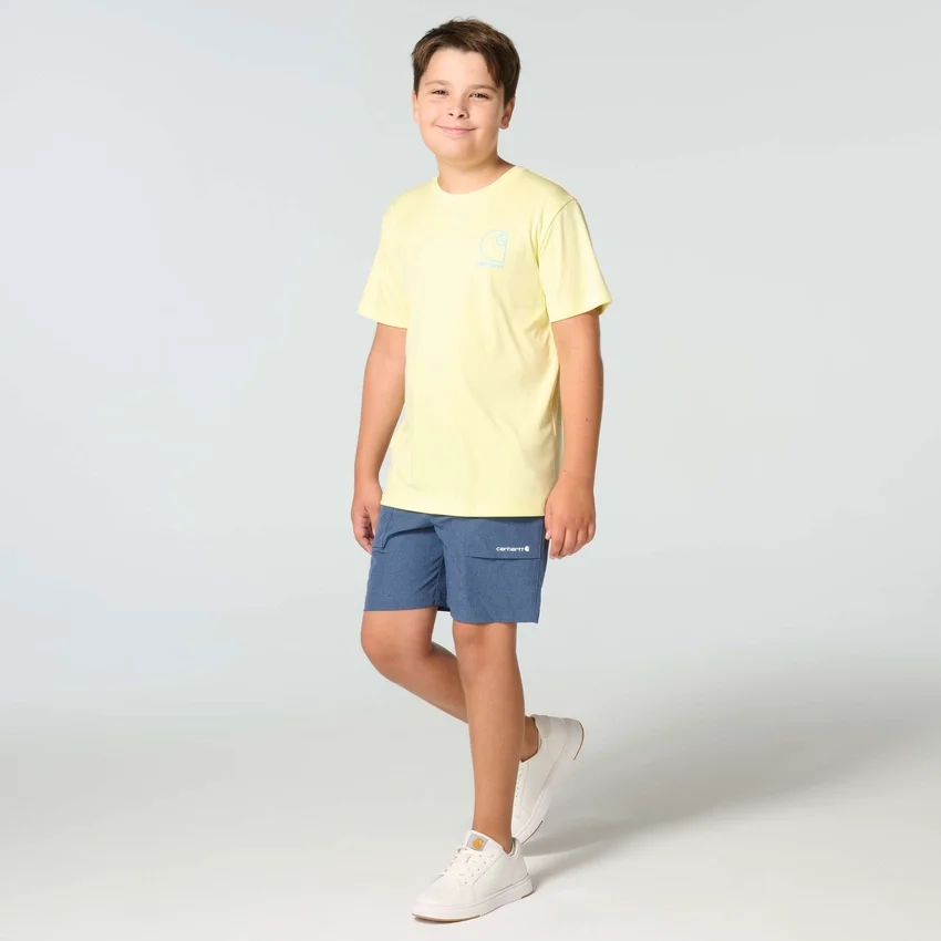 Camiseta de manguitos Force Sun Defender™ en tono jaspeado para niño (niños pequeños/niños)