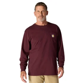 Camiseta de manguitos largos con bolsillo para hombre Dearborn, de corte holgado y tejido grueso
