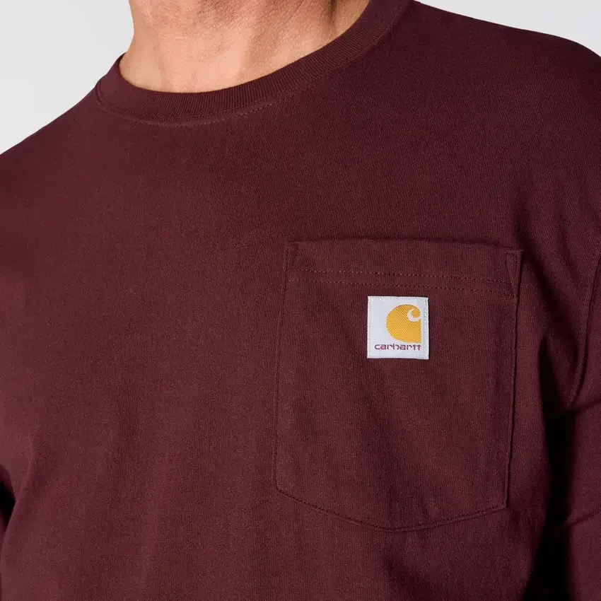 Camiseta de manguitos largos con bolsillo para hombre Dearborn, de corte holgado y tejido grueso