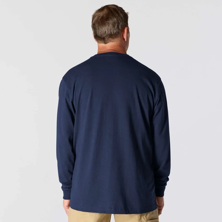 Camiseta de manguitos largos con bolsillo para hombre Dearborn, de corte holgado y tejido grueso