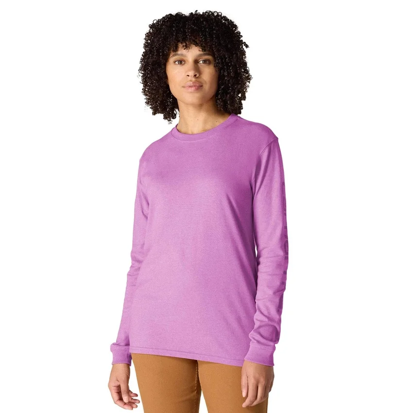 Camiseta de manguitos largos con logo «Dearborn» de corte holgado y tejido grueso para mujer
