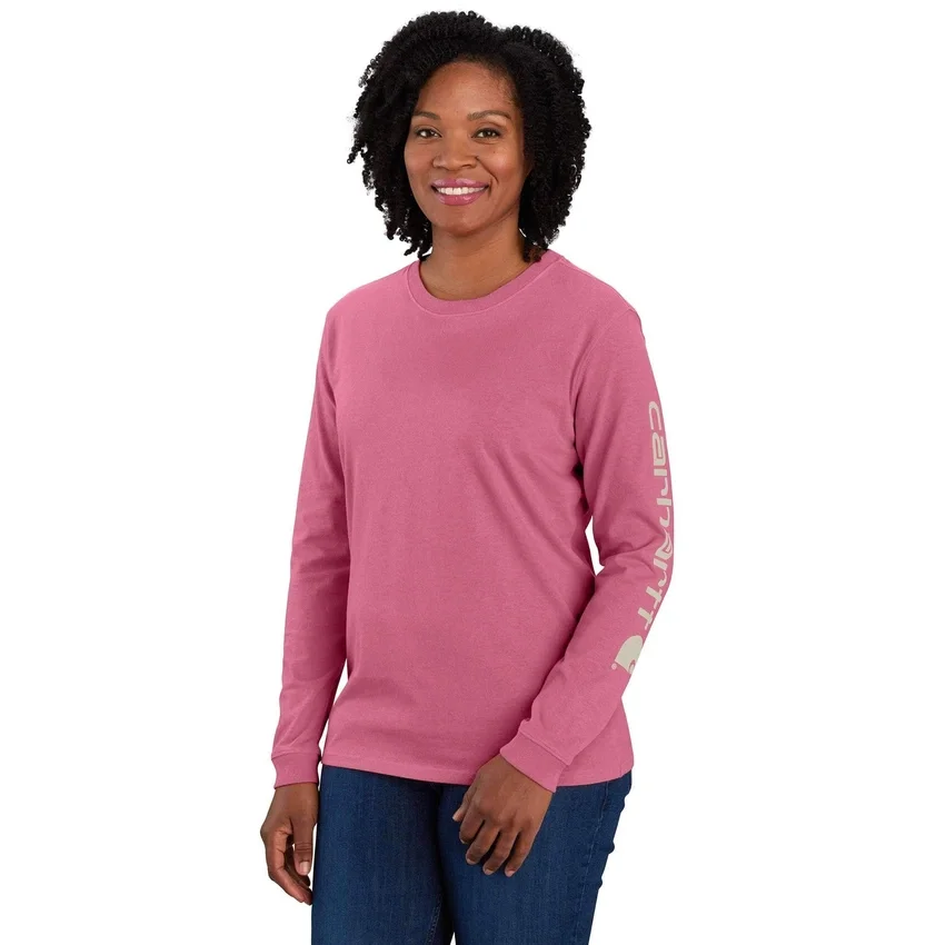 Camiseta de manguitos largos con logo «Dearborn» de corte holgado y tejido grueso para mujer