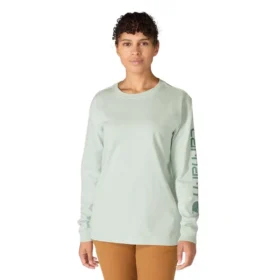 Camiseta de manguitos largos con logo «Dearborn» de corte holgado y tejido grueso para mujer