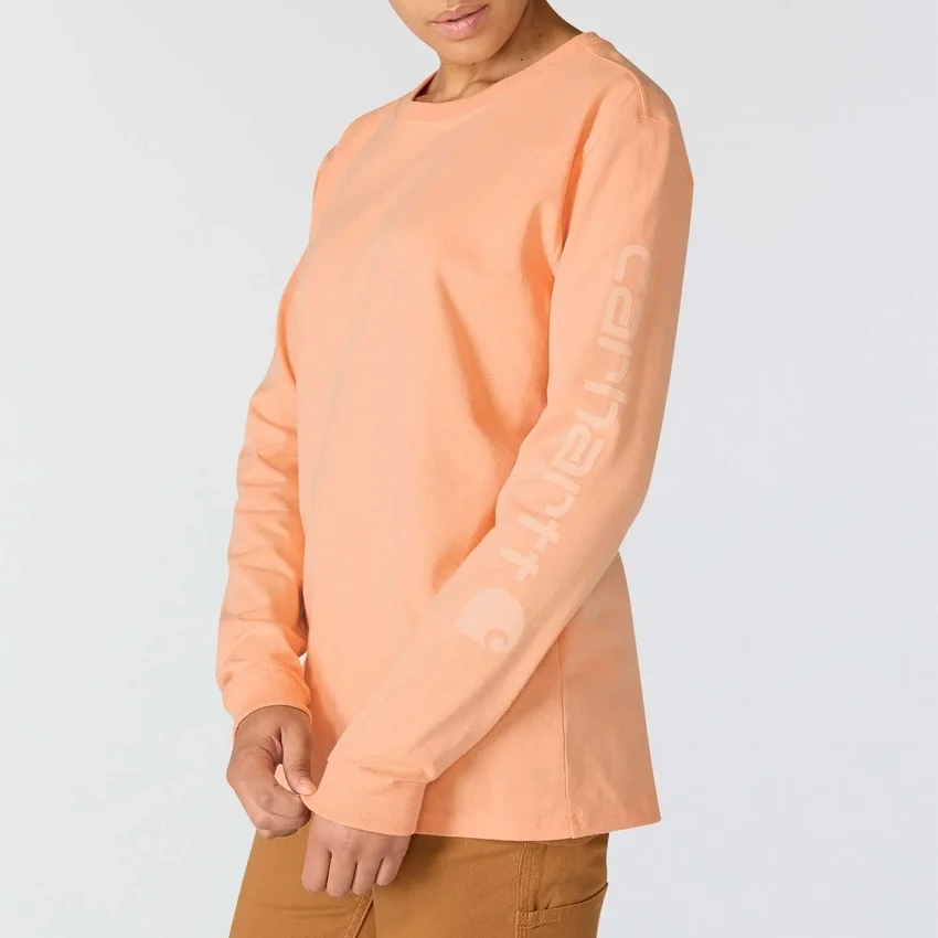 Camiseta de manguitos largos con logo «Dearborn» de corte holgado y tejido grueso para mujer